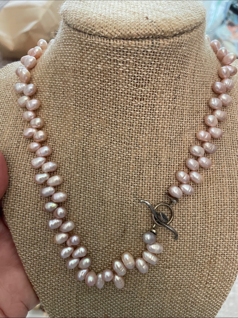 Freshwater Pearl Necklace in Soft Pink with Toggle Clasp Precious GEM